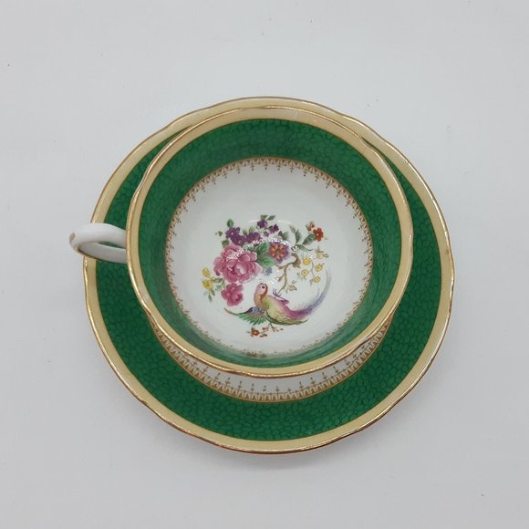 Green Tea Cup and Saucer Ye Old English by Jackson and Gosling -Grosvenor - Picture 4 of 11